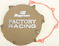 Boyesen Factory Racing Clutch Cover in magnesium, designed for high-performance motorcycle clutch systems, featuring durable construction.