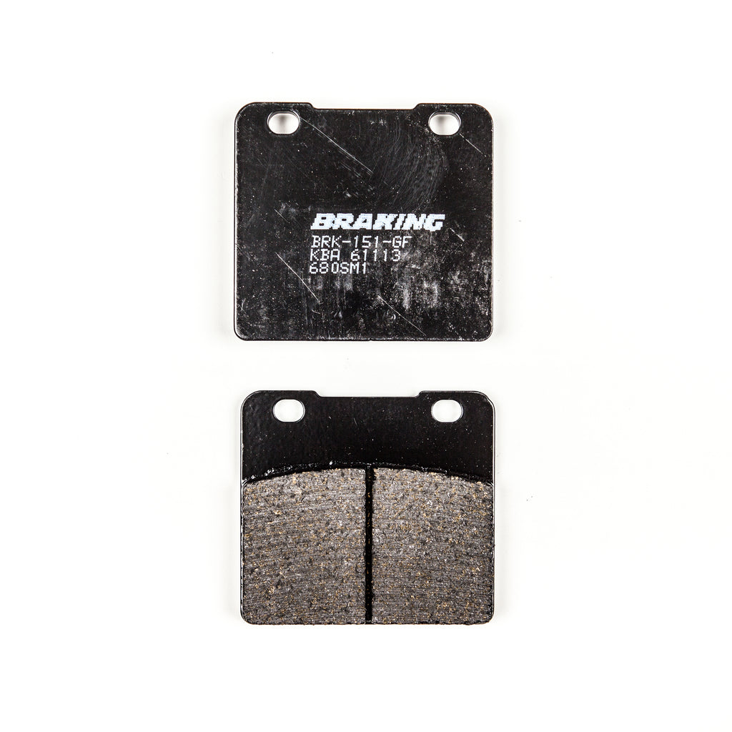 Braking semi-metallic brake pad set 31-680S for automotive braking system, shown in close-up image.