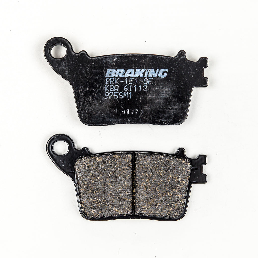 Braking semi-metallic brake pad set 31-925S for vehicle braking system, showing the brake pads with metallic friction surfaces.