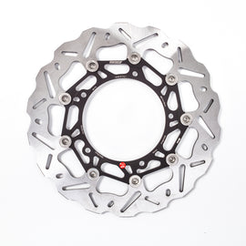 Braking SK2 directional left rotor for brakes, featuring a sleek metal finish and mounting holes for vehicle compatibility.