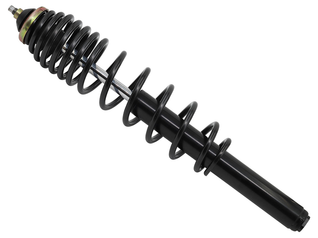 Bronco front gas shock absorber, model 183-04381, showing the metal cylinder with mounting hardware for vehicle suspension.