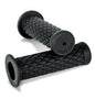 Black Burly Brand Rubber Diamondback Grips for bikes, 1-inch size, showing textured rubber surface and mounting hardware.