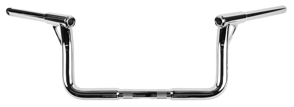 Chrome Burly Brand Louie-Bagger 8-inch handlebars with 1.25-inch tubing, designed for motorcycle handlebars and custom bikes.