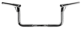 Chrome Burly Brand Louie-Bagger 8-inch handlebars with 1.25-inch tubing, designed for motorcycle handlebars and custom bikes.