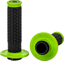 Load image into Gallery viewer, Green Fire Power Pilot Mx lock-on grips for motorcycle handlebars with textured surface for improved grip and control.