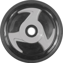 Charger l'image dans la galerie, Silver PPD idler wheel measuring 7.09 inches by 20mm, with smooth surface and mounted on a metal bracket for machinery use.