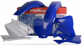 Blue Polisport Plastics body kit for motorcycles, featuring durable plastic components and sleek design.