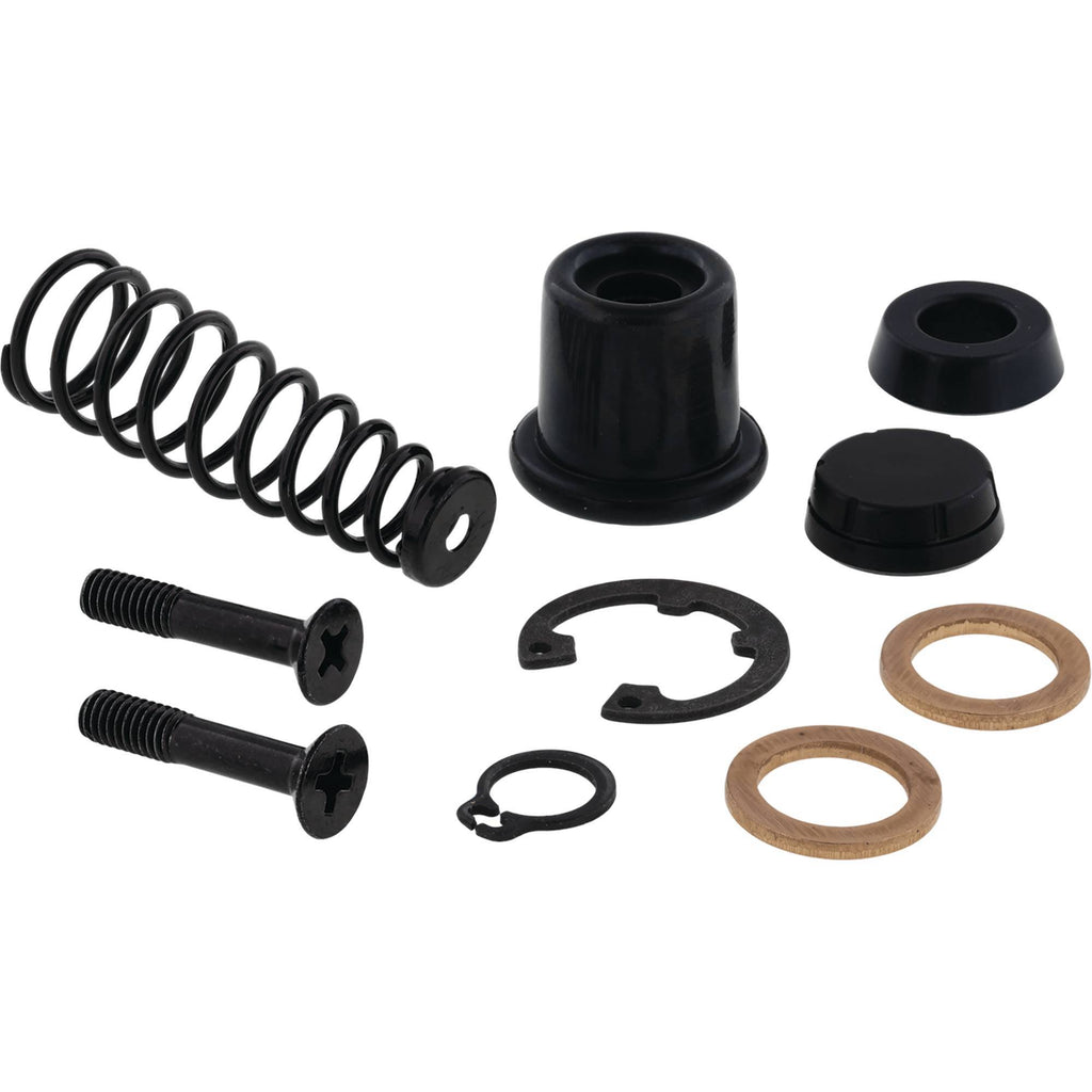 All Balls front master cylinder rebuild kit 42809-04b for motorcycle brakes, showing components and packaging.