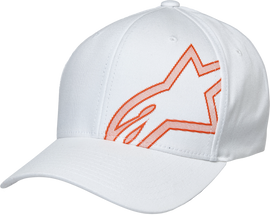 Alpine Star white Share hat in large/XL size with adjustable strap and embroidered logo, casual headwear accessory.
