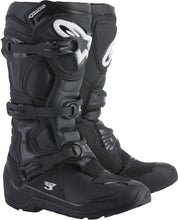 Load image into Gallery viewer, Black Alpine Star Tech 3 Enduro Boots size 8, showing the sturdy design, adjustable straps, and durable construction.