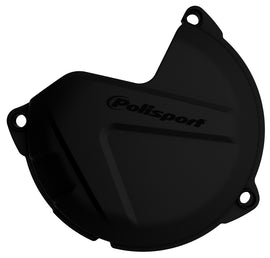 Polisport Plastics black clutch cover protector for motorcycles, model 64-0731B, shown in close-up view.