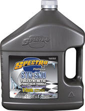 Load image into Gallery viewer, Spectro Platinum Syn Powervalve Oil 2T gallon container, high-performance synthetic motor oil for snowmobile engines.