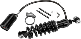 HardDrive M8 Softail remote reservoir shock absorber, 13-inch suspension component for Harley-Davidson Softail motorcycles.