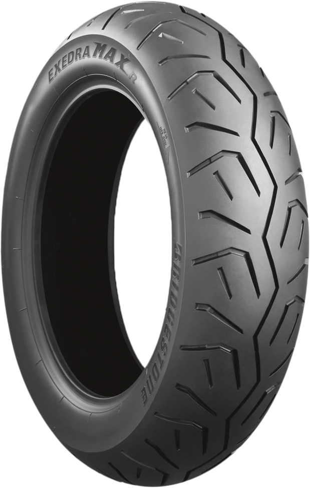 Bridgestone Exedra Max rear motorcycle tire 160/80-15 bias tire with tread pattern and sidewall detail.