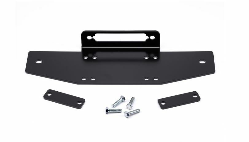 Warn winch mount bracket for Kubota, heavy-duty steel construction, designed for secure attachment to Kubota vehicles.