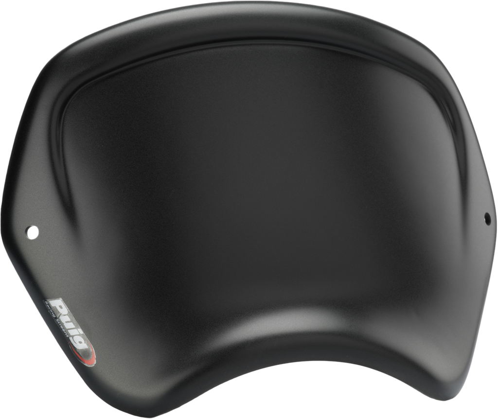 PUIG matte black front plate for motorcycle body, part number 561-3590M, with a sleek finish and detailed design.