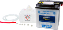 Load image into Gallery viewer, Fire Power 12V 5.5Ah motorcycle battery with acid, compact design, labeled model 12n5.5a-3b, ready for installation.