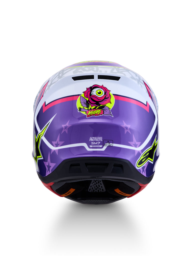 S M7 Blaster Helmet Ece06/Dot Prpl/Pink/Wht Glossy Sm