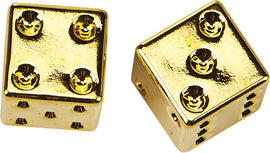 HardDrive gold dice tire valve stem caps, wheel accessories, decorative gold hardware for vehicle tires
