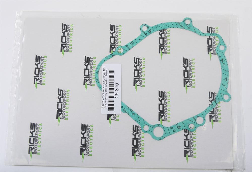 Ricks Motorsport Electric stator cover gasket for motorcycle engine, showing the durable rubber seal with branding details.
