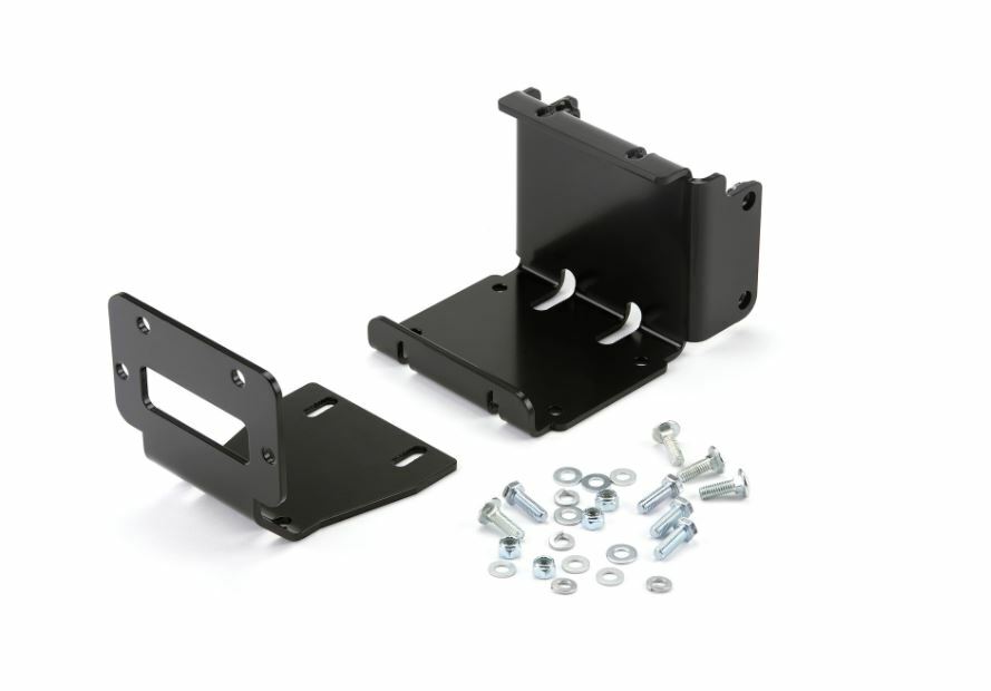 Warn winch mount bracket for Polaris Sportsman, heavy-duty steel mounting hardware for off-road vehicle winches.