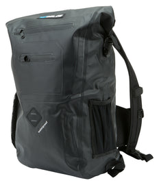 SP1 Waterproof Tunnel Bag for luggage with secure straps, shown on a motorcycle for outdoor travel use.