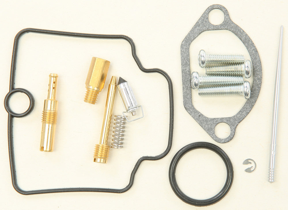 All Balls bike carburetor rebuild kit 226-1396 with various gaskets and parts for intake and fuel system maintenance.
