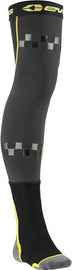 Black and hi-vis EVS Fusion Socks in size small/medium with reinforced cushioning and moisture-wicking fabric.
