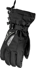 Load image into Gallery viewer, Fly Racing Title Gauntlet Gloves in black, featuring protective knuckles and adjustable wrist straps for motorcycle riding.