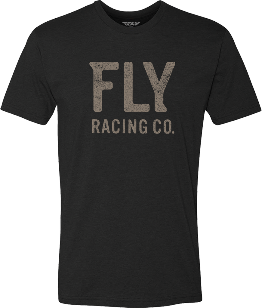 Fly Racing Fly Gauge Tee in black, size large, featuring the Fly Racing logo and graphic design on the front.