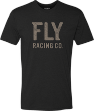 Load image into Gallery viewer, Fly Racing Fly Gauge Tee in black, size large, featuring the Fly Racing logo and graphic design on the front.