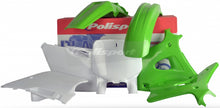 Load image into Gallery viewer, Green Polisport Plastics body kit for motorcycle, featuring durable plastic panels with a sleek design.