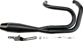 Sawicki Speed Shop 2-in-1 Dyna Shorty Black exhaust, showcasing sleek black metal with detailed mounting points.