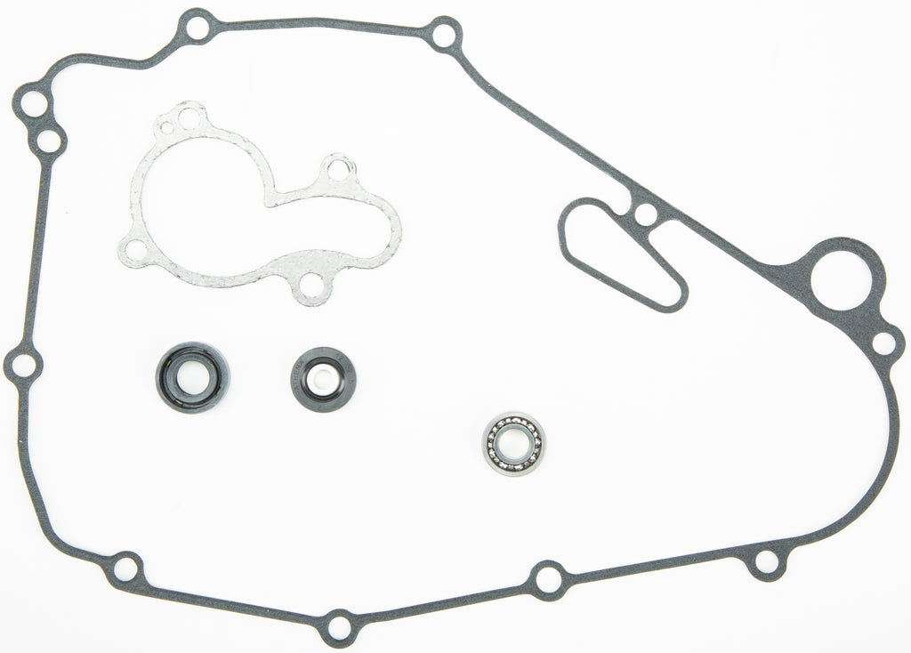 Athena engine water pump repair kit with bearings for Kawasaki models, featuring repair components and replacement parts.