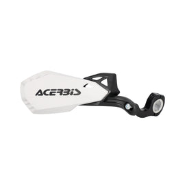 Acerbis handguard for mini motorcycles, showing black plastic shield with mounting brackets and logo branding.