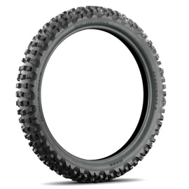 Michelin Starcross 6 Hard front motorcycle tire, 90/100-21 size, bias ply, rugged tread pattern for off-road riding.