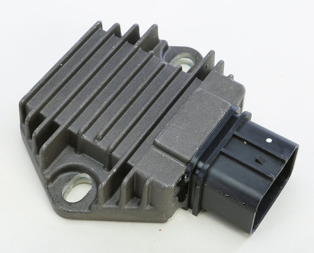 Ricks Motorsport Electric regulator and rectifier for motorcycle electrical systems, with metal mounting and wiring connectors.