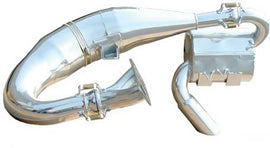 SLP Performance ceramic exhaust pipe and Y-pipe, model 27-0575C, with a sleek, heat-resistant finish and polished metal surface.