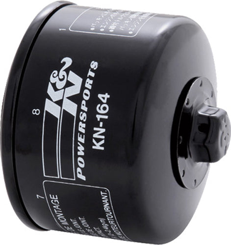 K&N Oil Filter 56-0164, high-performance automotive oil filter with durable metal canister and rubber gasket for engine protection