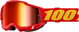 100-PERCENT Accuri 2 Goggle with red mirror lens, lightweight sports eyewear designed for cycling and outdoor activities.