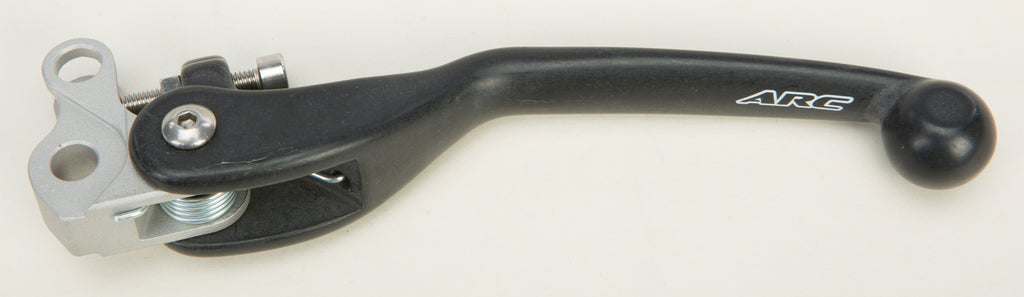 ARC composite clutch lever, motorcycle upgrade part, showing sleek black design and ergonomic shape for easy grip.
