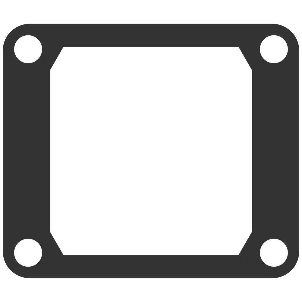 Moto Tassinari Vforce4 gasket for motorcycle engine, shown in black rubber with precise cutouts for sealing components.