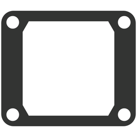 Moto Tassinari Vforce4 gasket for motorcycle engine, shown in black rubber with precise cutouts for sealing components.