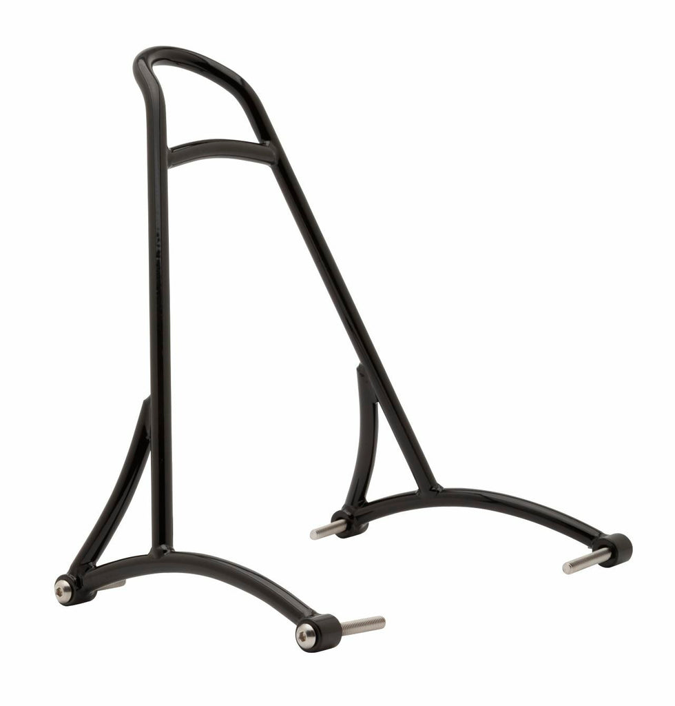 Black Burly Brand short sissy bar for XL motorcycles, body style, with tubular design and mounting hardware visible.
