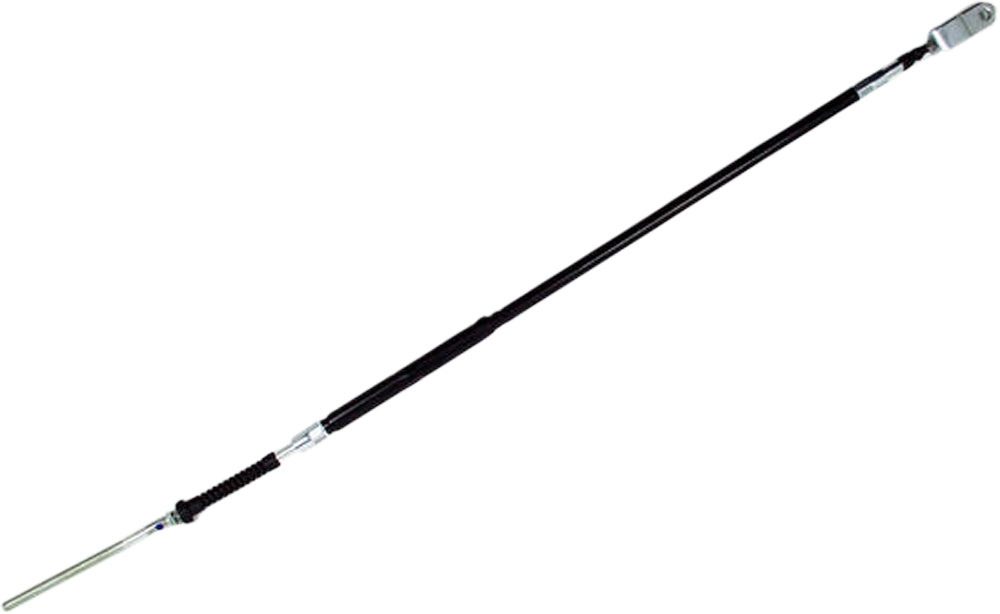Motion Pro black vinyl foot brake cable 70-2035 for motorcycle, showing the durable cable with metal ends and black protective covering.