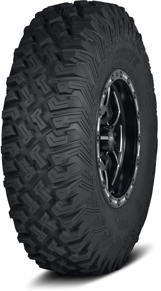 ITP Tire Coyote 35x10R-15 8PR off-road tire with rugged tread pattern and sidewall details, suitable for ATV or UTV vehicles.