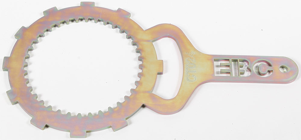 EBC Motorcycle Brakes clutch basket holder tool CT024, metal tool with handle for clutch assembly maintenance.
