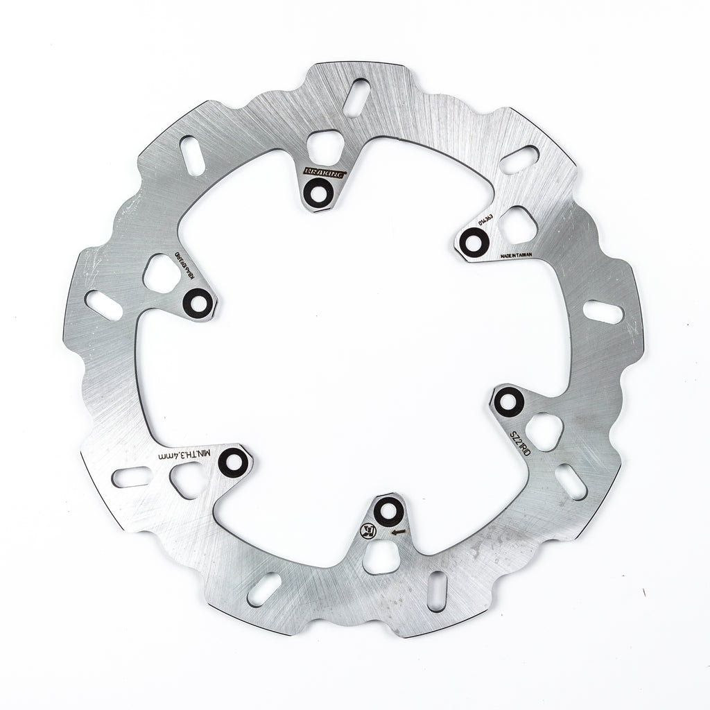 Rear Braking Rotor 32-2521 by Braking, showing a metal disc with mounting holes for vehicle brake system.