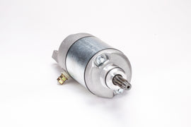 Ricks Motorsport Electric starter motor for motorcycles, compact black starter with electrical components and mounting points.