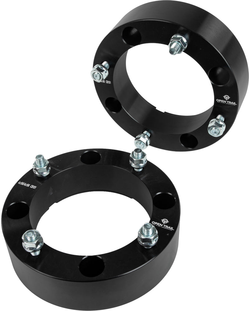 Open Trail 2-inch wheel spacer for 4/156 stud pattern, featuring 10mm x 1.25mm bolts, shown in image with detailed metal construction.